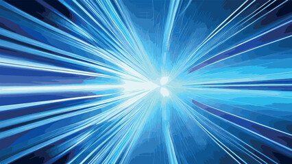 Vector Abstract, science, futuristic, energy technology concept. Digital image of light rays, stripes of lines with colored light, speed and motion blur on a multicolored background
