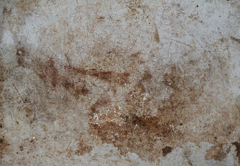 Grunge rusty metal background or texture with scratches and cracks, closeup, top view