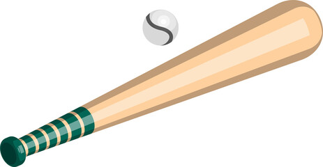 baseball illustration in 3D isometric style