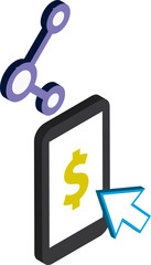 Smartphones and Connectivity illustration in 3D isometric style