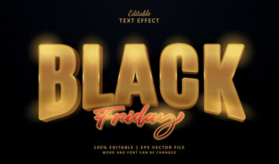 Black Friday text effect style. Editable text effect style luxury