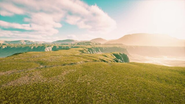 Mountain scenery with dry grass in Afghanistan