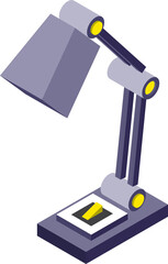 lamp illustration in 3D isometric style