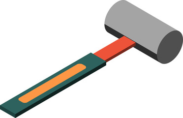 construction hammer illustration in 3D isometric style