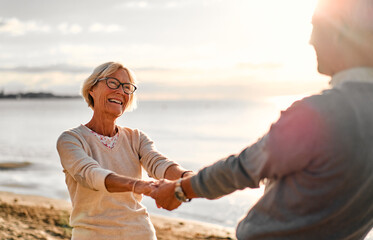 Senior couple on the beach