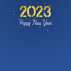 Naklejka na ściany i meble 2023. Wooden numbers, on a dark blue background. Happy New Year. Greeting card. Copy space. Holidays.