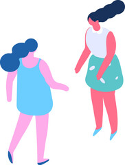 isometric woman silhouette