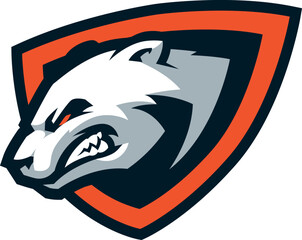 Angry Polar Bear Mascot Logo Illustration