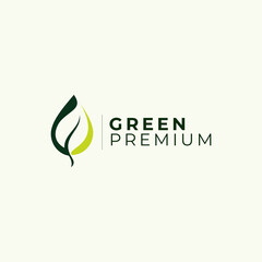 Green Leaf Logo Design Vector Illustration Template Idea