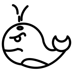 whale cartoon cute icon