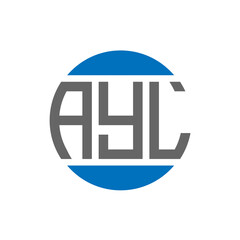 AYL letter logo design on white background. AYL creative initials circle logo concept. AYL letter design.