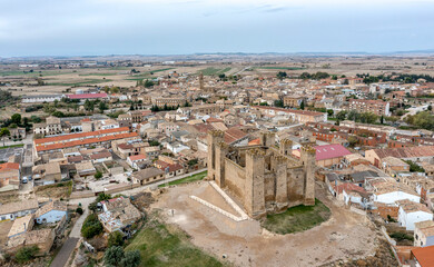Fototapeta na wymiar Castle in Sadaba with beauty sky in Saragossa Aragon Spain