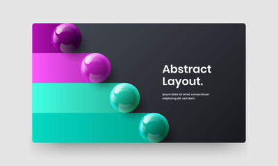 Abstract corporate identity vector design template. Multicolored 3D spheres company cover illustration.