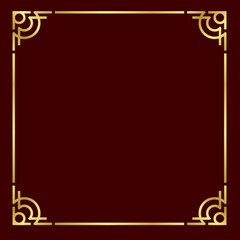 Chinese style border vector with gold color