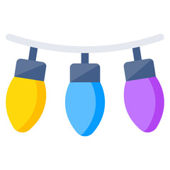 Conceptual flat design icon of decorative lights