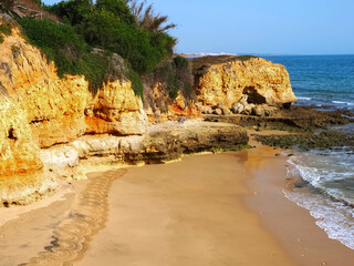 Beautiful beach mandala in Albufeira in Portugal Praia Maria Luisa