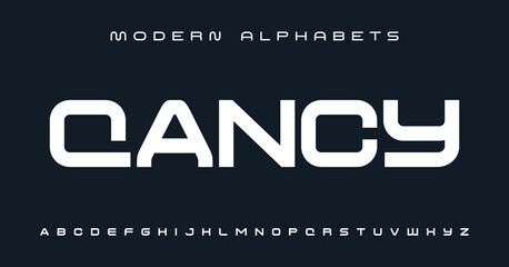 Sports modern tech font typography. MINIMAL vector typeface for a company. Modern gaming fonts for logo design.