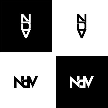 ndv letter initial monogram logo design set