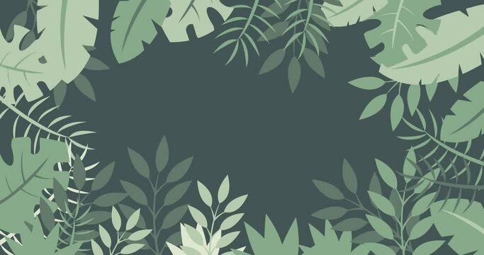 animated background of leaves around the screen display in the middle