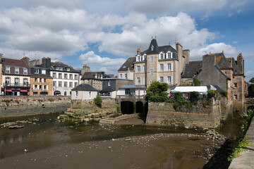 Rohan bridge in the city center of Landerneau in the Finistère in France