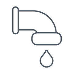 Line icon of the drain pipe. Modern sewer sign. Editable stroke