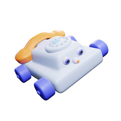 PNG 3d rendering of telephone for your content asset needs