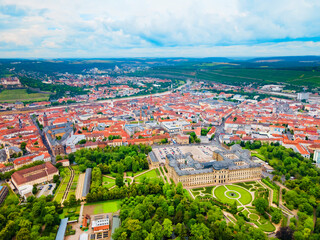 Wurzburg Residence Palace aerial view, Germany