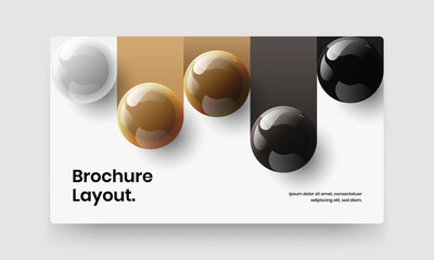 Original 3D spheres catalog cover concept. Modern banner vector design illustration.