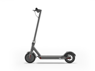 3D illustration of modern electric scooter for walking on white background with shadow