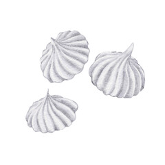 Meringue cookies Watercolor illustration Christmas cookies Transparent background Png