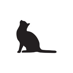 Cat logo vector silhouette.