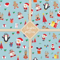 New Year and Christmas seamless pattern, hand drawn doodles Seamless Pattern. Background Vector Illustration