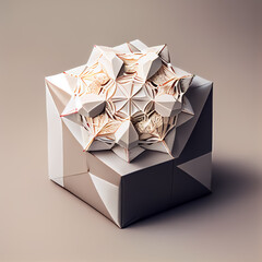 Fototapeta na wymiar Christmas gift box in elegant wrapping paper