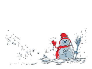 winkender Schneemann zu Weihnachten