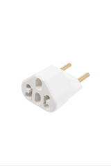 Multi plug power adapter isolated on white.