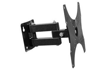 Black bracket for TV on a white background isolation