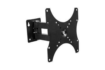 Black bracket for TV on a white background isolation