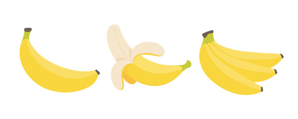 Banana vector. yellow fruit for vegetarian health © anuwat