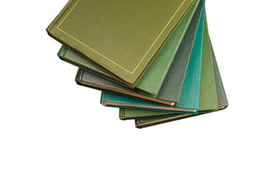Old books isolated on white background.