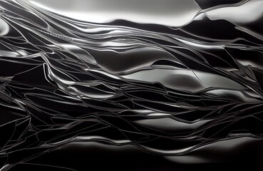 Black glossy futuristic abstract background, glass effect, ceramic.
