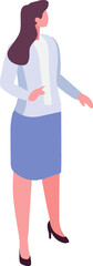 Isometric business woman, business lady
