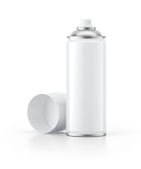 Spray paint on white background. 3d rendering of paint spray