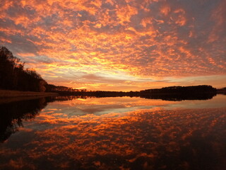 sunset over the river