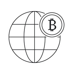 Bitcoin outline style icon