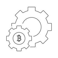 Bitcoin outline style icon
