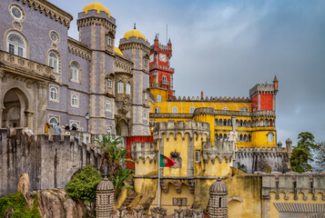  Pena Palace (Palácio Nacional da Pena) in Sintra, Lisbon (Lisboa), Portgal.