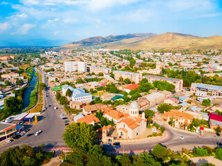 Gori town aerial panoramic view, Georgia