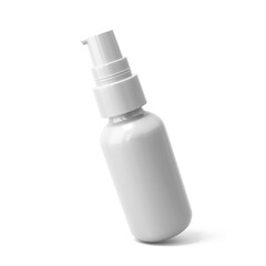 blank white plastic spray bottle with transparent background. 3D render.