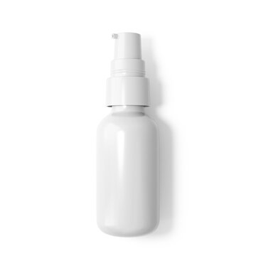 blank white plastic spray bottle with transparent background. 3D render.
