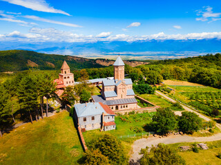 New Shuamta Monastery aerial panoramic view, Georgia